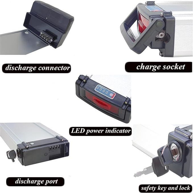 Batteria di ricambio per ebike 36/48V 13S4P 10S5P Batteria al litio per biciclette elettriche con porta USB per motore da 1000W