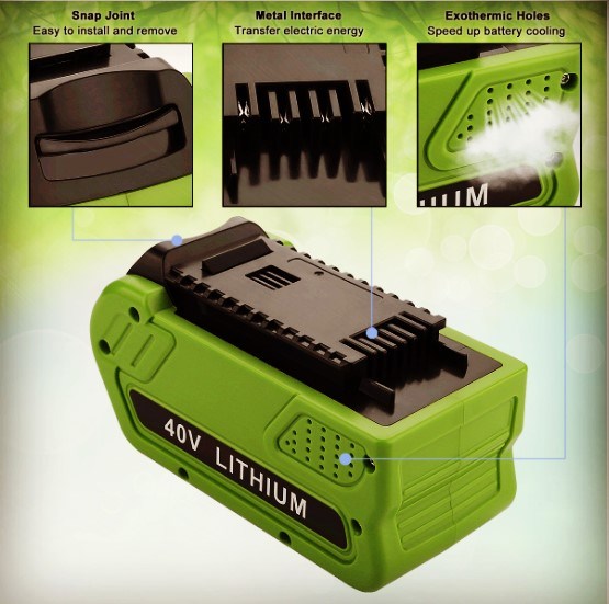 Batteria ricaricabile al litio Greenworks Gmax 40 Volt 29472 29462 1