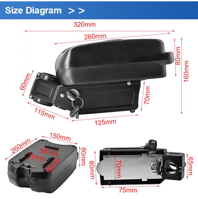 24V 10.4ah 11.6ah Bici elettrica Batteria stile rana per Totem Viking Cortina E-GO 1